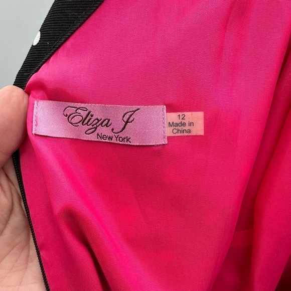 Eliza J black polka dot midi length woman classic Doris Day sleeveless dress. 12 - Picture 6 of 8